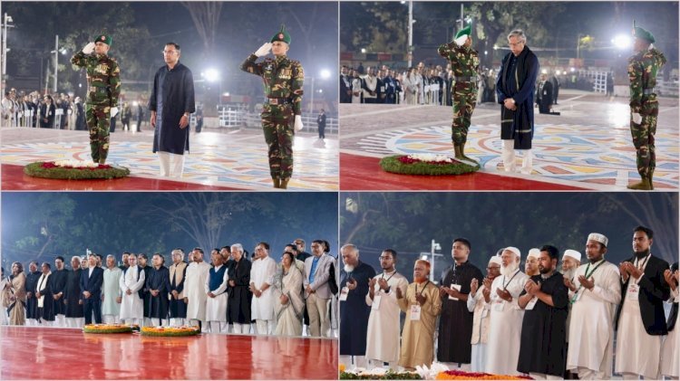 অমর একুশের প্রথম প্রহরে রাষ্ট্রপ্রধান–প্রধানমন্ত্রীর শ্রদ্ধা, শহীদ মিনারে ঢল মানুষের