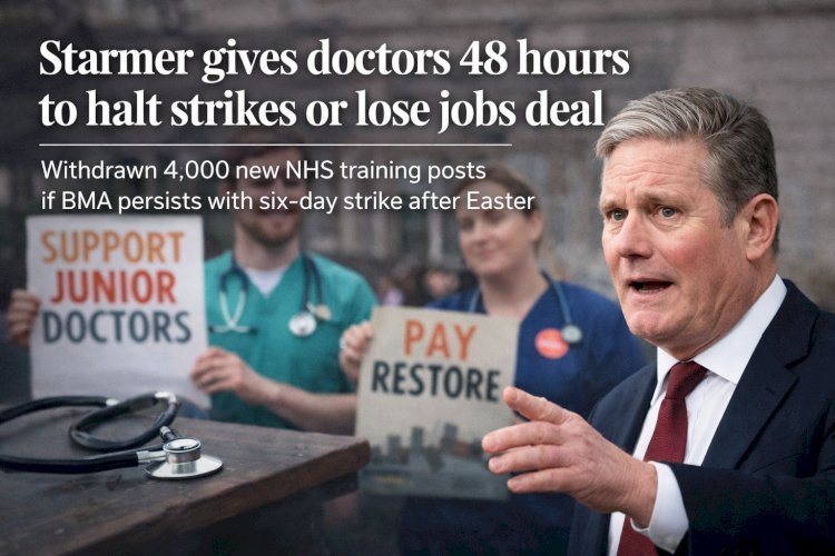 স্টার্মার ডাক্তারদের ৪৮ ঘণ্টার হুঁশিয়ারি: ধর্মঘট বন্ধ না করলে চাকরি ও প্রশিক্ষণ প্রস্তাব বাতিল