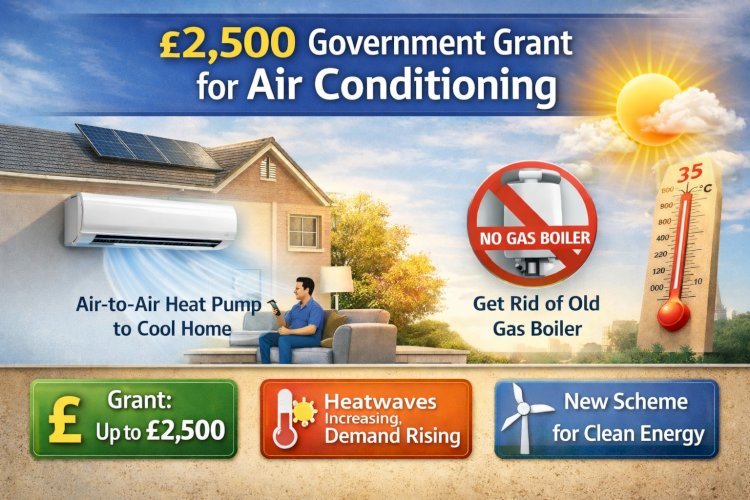 গ্রীষ্মের আগে এয়ার কন্ডিশনের জন্য যুক্তরাজ্য সরকারের £২,৫০০ সরকারি অনুদান ঘোষণা