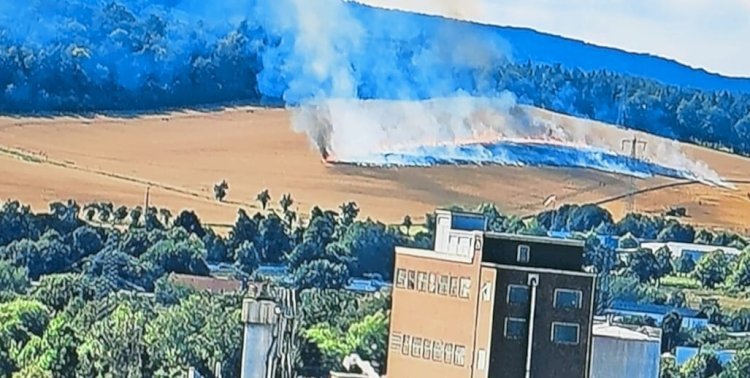 Großbrand auf Stoppelfeld in Limmer: 101 Feuerwehrleute bringen Feuer unter Kontrolle